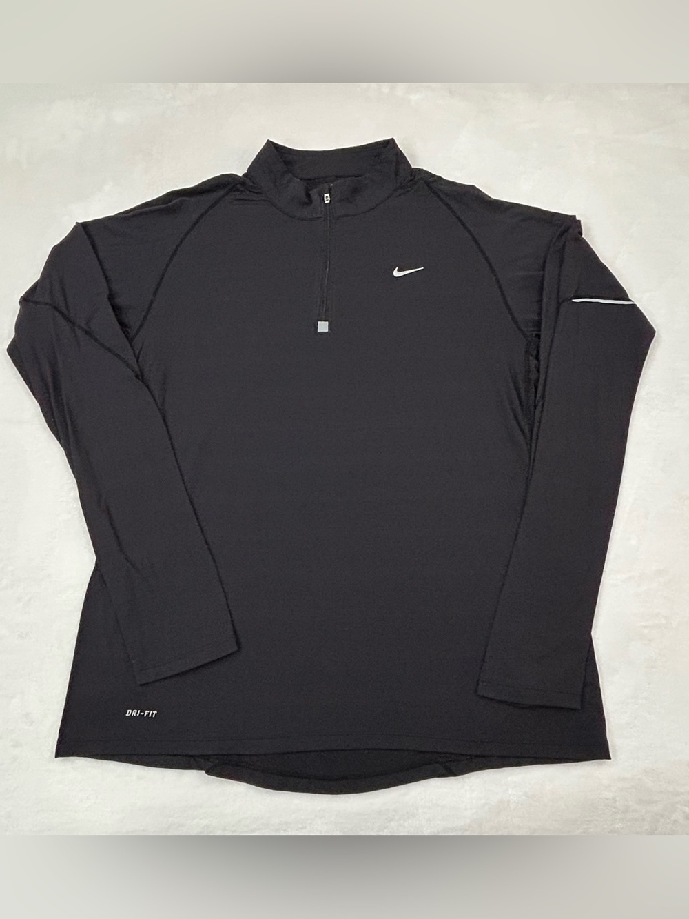 Nike Dri-Fit Black 1/4 Zip Pullover Long Sleeve Athletic Running Shirt Top Men L
